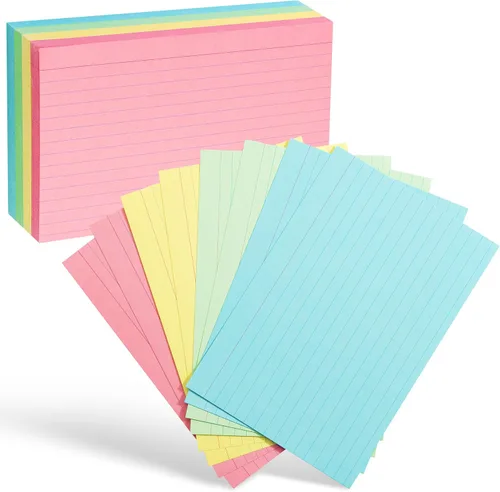 Vista 14 de Mr. Pen Tarjetas de Estudio de Neón Rayadas - 3x5, 180 Tarjetas - Tarjetas Rayadas para Estudiar