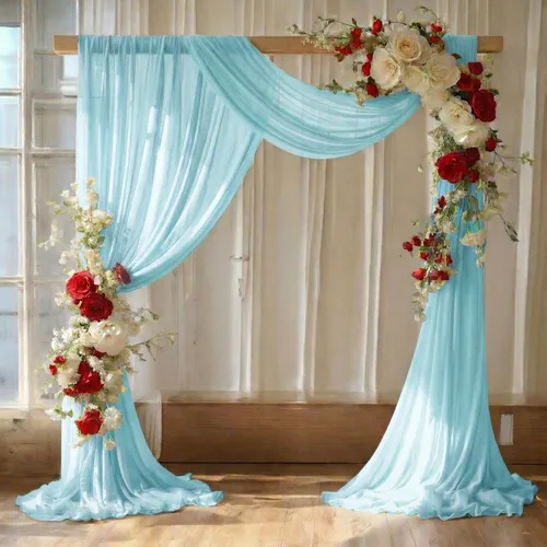 Vista 31 de MDS Paquete de 1 panel de cortina de arco de boda (30 pulgadas de ancho x 20 pies de largo) tela de gasa transparente para boda, ceremonia