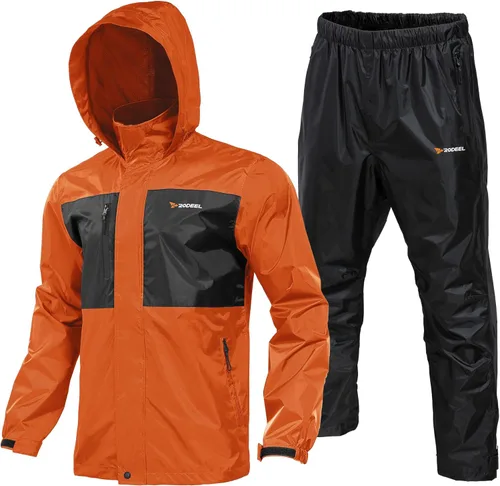 Vista 10 de Rodeel Traje impermeable para pesca para hombres (conjunto de chaqueta y pantalón de lluvia)