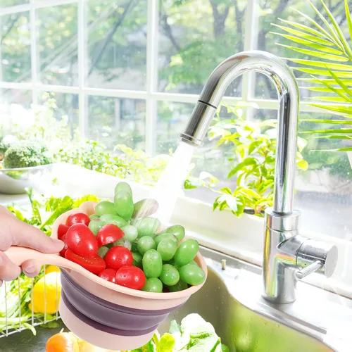 Vista 4 de Angoily Cucharón de agua plegable, cuchara plegable, cucharones de cocina, cucharones de baño, lavados de cabello, cucharón de ducha para cocina