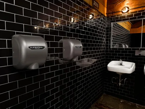 Vista 6 de XLERATOR Excel Dryer XL-GR-ECO-1.1N Secador de manos automático, montaje en superficie, cubierta fundida, pintura epoxi de grafito texturizado