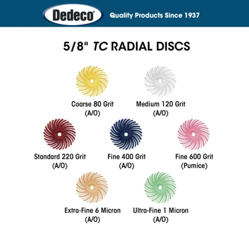 Vista 8 de Dedeco Sunburst - Discos de cerdas radiales curvados de 7/8 pulgadas, eje de 1/16 pulgadas, kit surtido, 86 piezas en total para limpieza
