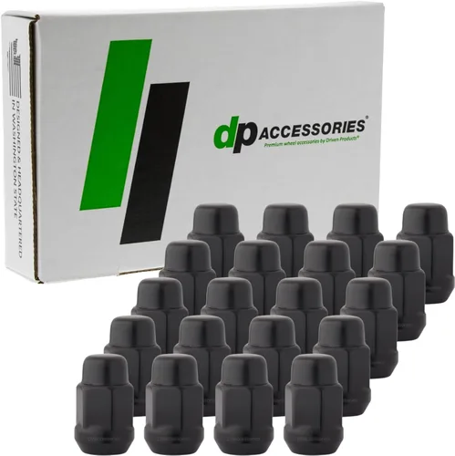Vista 14 de DPAccessories Tuercas de llanta negras 1/2-20 Extremo cerrado con buje de bellota 36 mm (1.4") de alto 19 mm (3/4") hexagonal Paquete de 4