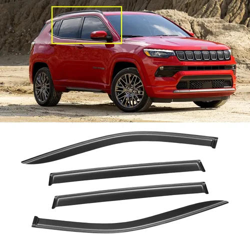 Vista 86 de Visera de ventana para Jeep Cherokee 1984-2001 (Excluye Modelo Limited), Protectores Guards Shields de lluvia de canal exterior, Deflector