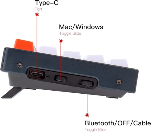 Vista 6 de Keychron K12 - Teclado mecánico con cable Bluetooth inalámbrico y USB intercambiable en caliente con teclado mecánico marrón interruptor de aluminio