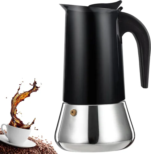 Vista 13 de 12 Tazas Cafetera de Espresso para Estufa Acero Inoxidable Moka Olla para Estufa Percolador Cafetera Italiana Capaz de Preparar Mocha Greca Máquina