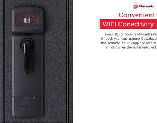 Vista 7 de Hornady Caja de seguridad rápida compacta lista para bóveda con WiFi - Mantén un control seguro de tu caja fuerte con tu smartphone - Tecnología