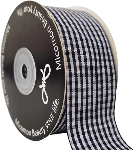 Vista 14 de Rollo de cinta a cuadros a cuadros verde manzana, 25 yardas cada rollo, 100% poliéster (3/8 pulgadas, verde manzana)