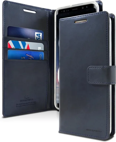 Vista 45 de GOOSPERY Blue Moon Wallet para Samsung Galaxy Note 8 Case (2017) Funda de cuero con tapa (Negro)