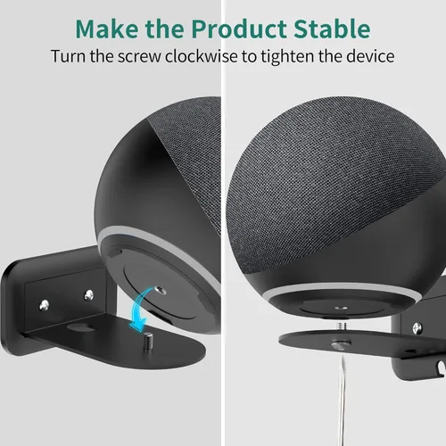 Vista 5 de HomeMount Soporte de pared de metal para Google Nest Mini y Echo de 4ª generación, soporte de pared para altavoz con gestión de cables para ocultar