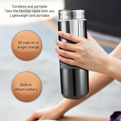Vista 2 de ciciglow Portable Coffeemaker Machine, Mini Handheld Coffee Machine with 1200mAh Battery, Type C Recharging Versatile 2 in 1 Design for Travel