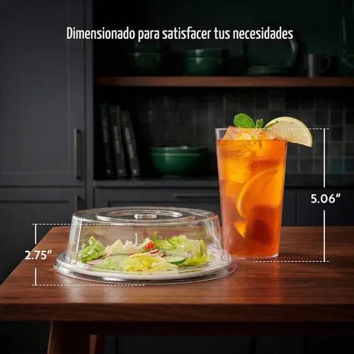 Vista 2 de Restaurantware Cater Tek - Cubierta de placa de policarbonato de 9.4 pulgadas, 1 cubierta de plato inastillable, lavable en lavavajillas para placa