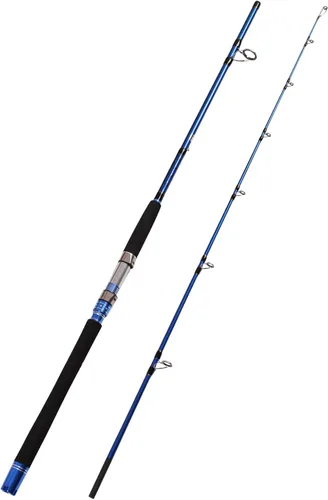 Vista 8 de Fiblink Caña de pescar giratoria de agua salada de 2 piezas, caña de pescar portátil de grafito en alta mar (7 pies)