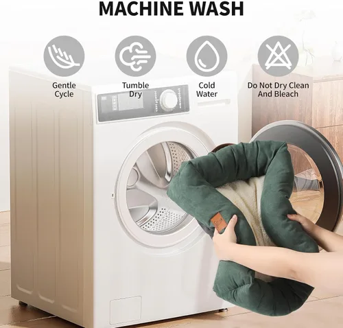 Vista 7 de 20In Dog Bed for Small Dogs & Cats - Washable Rectangle Cat Kitten Bed for Indoor Pets, Cozy Cute Puppy Bed with Non-Slip Bottom(Green, Small)