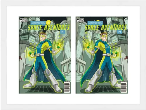 Vista 111 de Marco de cómic negro mate Para cómics publicados entre 1971 y 1985 (marco de madera maciza de cómic de la edad dorada), hecho para exhibir 1 cómic