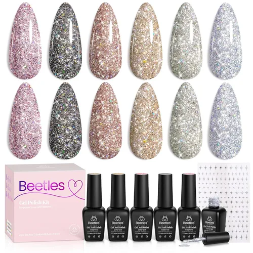 Vista 25 de Kit de esmalte de uñas de gel para primavera, verano, rojo y rosa