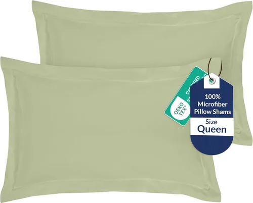 Vista 71 de Royale Linens Paquete de 2 fundas de almohada de tamaño estándar de 20 x 26 pulgadas, microfibra cepillada, fundas de almohada de cama, resistentes