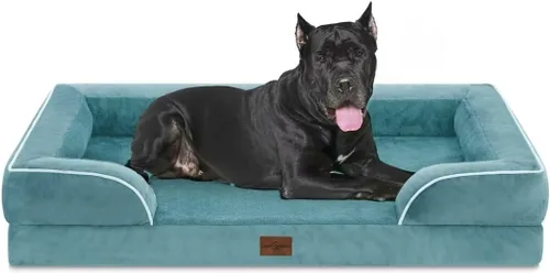 Vista 125 de Comfort Expression - Cama ortopédica para perros pequeños, 20 x 14 pulgadas, cama impermeable y de apoyo de espuma con cojines removibles, sofá