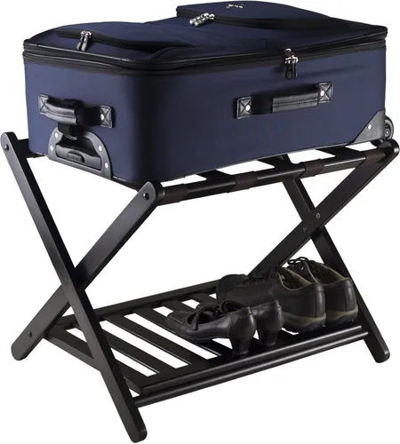 Vista 3 de Soporte con estante Winsome para equipaje Reese de madera.