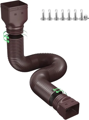 Vista 13 de Ogutter Extensiones de bajante de canalón de lluvia, extensor de bajante para drenaje de agua de lluvia flexible, tubo de extensión de drenaje