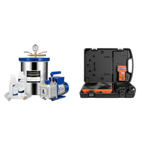 VIVOHOME Cámara de vacío de 5 galones con bomba con 220 libras de alta precisión electrónica digital de carga de refrigerante con estuche para HVAC