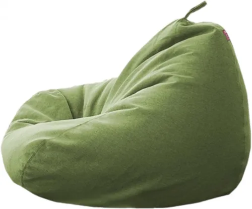 Vista 109 de NIBHZ Funda de hojaldre de pera sin relleno, de lino y algodón, con cojín de pera, puf, sofá perezoso, funda moldeable, verde, 27.6 x 31.5 in