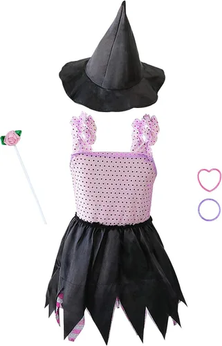 Vista 7 de Jeowoqao Conjunto de princesa para niñas de 3 a 5 años juego de disfraz de cuento de hadas superniña princesa unicornio arcoíris para niñas pequeñas