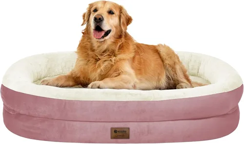 Vista 12 de Cama ortopédica lavable grande para perros: Cama de espuma viscoelástica impermeable para mascotas con refuerzos - Funda ortopédica extraíble