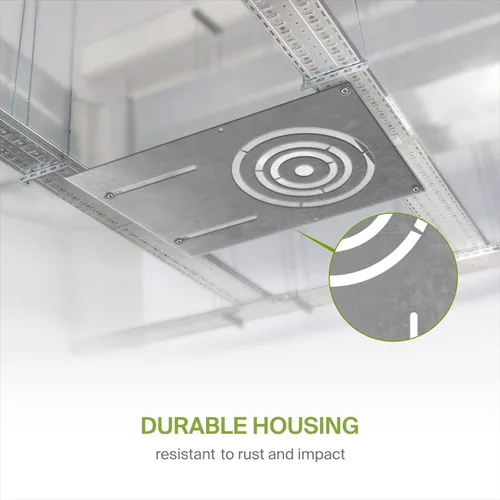 Vista 5 de ASD Placa de montaje para construcción nueva de 13 pulgadas con orificio redondo asimétrico - Soporte de luz tipo oblea de acero plano de 3/4/6