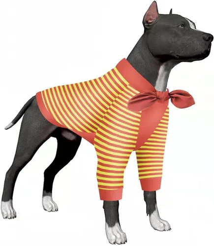 LovinPet - Camiseta sin botones para perros grandes, diseño ligero, a rayas, de 2 patas, para protección contra el sol y aliviar la ansiedad de las