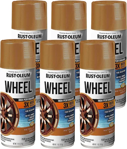 Vista 6 de Rust-Oleum 368076 Pintura en aerosol para ruedas de alto rendimiento, 11 onzas, negro brillante Brillo negro