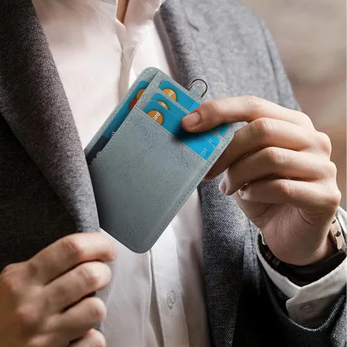 Vista 6 de Lavemi Slim RFID Blocking Card Holder Minimalist Leather Front Pocket Wallet for Women