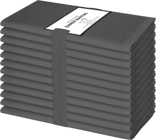 Vista 22 de Cotton Clinic Juego de 6 servilletas de cena 100% algodón, suaves, duraderas, reutilizables, de 17 x 17 pulgadas, para comedor, bodas, fiestas