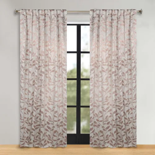 Vista 142 de Superior Cortinas opacas, oscurecimiento de la habitación para dormitorio, bloqueo solar, térmicas, cortinas bohemias modernas, colección de hojas