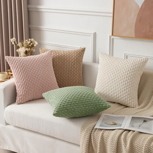 Vista 154 de Kevin Textile - Juego de 2 fundas de almohada decorativas de pana suave, estilo bohemio, a rayas, decoración del hogar para sofá, cama, sofá y sala