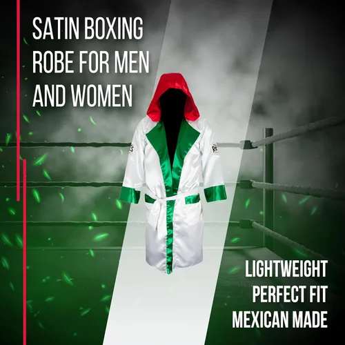 Vista 2 de CLETO REYES Bata de boxeo de satén con capucha para hombres y mujeres, ropa de uniforme de competición unisex para adultos