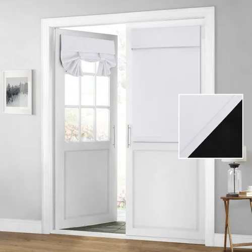 Vista 39 de HOMEIDEAS Cortinas 100% Opacas para Luces Laterales de Puerta Principal, Cubierta de Ventana de Puerta de Aula, Persianas de Privacidad