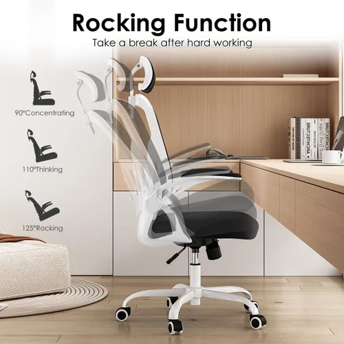 Vista 3 de Office Chair Ergonomic Desk Chair, 300LBS Capacity, High Back Computer Chair with Lumbar Support, Flip-up Armrests Swivel Task Chairs for Long Hours