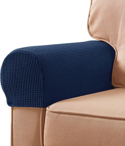 Vista 24 de SUBRTEX Juego de 2 fundas elásticas para brazos de sofá, fundas a cuadros para brazos de sofá, fundas antideslizantes para reposabrazos