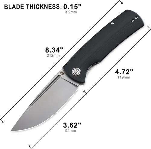 Vista 3 de Petrified fish PFP01 k110 cuchillo plegable de acero G10 mango Aleta frontal al aire libre Camping supervivencia caza EDC herramientas cuchillos