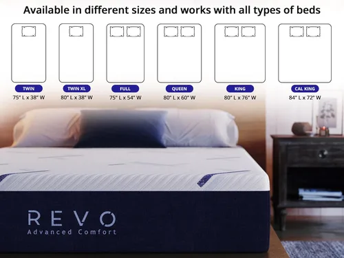 Vista 8 de REVO Colchón de espuma viscoelástica de gel para dormir, tamaño King de 12 pulgadas, colchón de espuma viscoelástica de gel refrescante con alivio