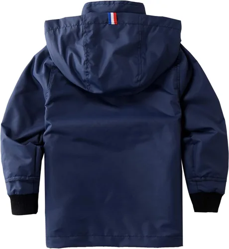 Vista 2 de Hiheart - Chaqueta infantil para la lluvia, con capucha y forro de algodón, impermeable