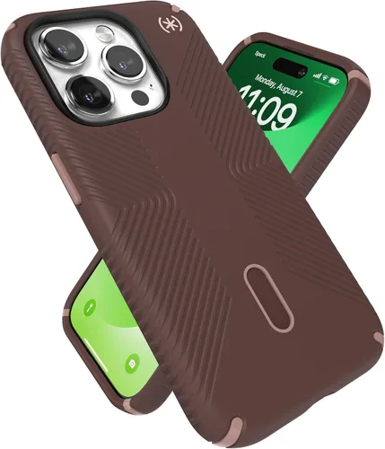Vista 7 de Funda MagSafe Speck para iPhone 15 Pro - Protección contra caídas y de cámara, ClickLock antideslizante, compatible con carga inalámbrica, se adapta