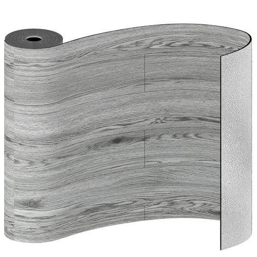 Vista 9 de Freshtour Rollo de Piso de Vinilo, Azulejos de Piso de Despegar y Pegar de Grano de Madera 23.6" x 118"/19 Pies Cuadrados, Piso de Vinilo Resistente