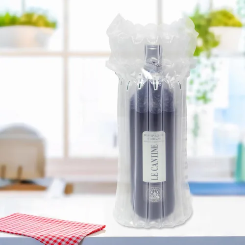 Vista 2 de 10 paquetes de bolsas protectoras de viaje para botellas de vino, envoltorio de burbujas inflables con acolchado de Monkkino, opción segura