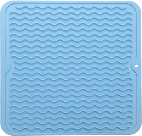 Vista 28 de MicoYang Alfombrilla de silicona para secado de platos para múltiples usos, fácil de limpiar, ecológica, resistente al calor, alfombrilla