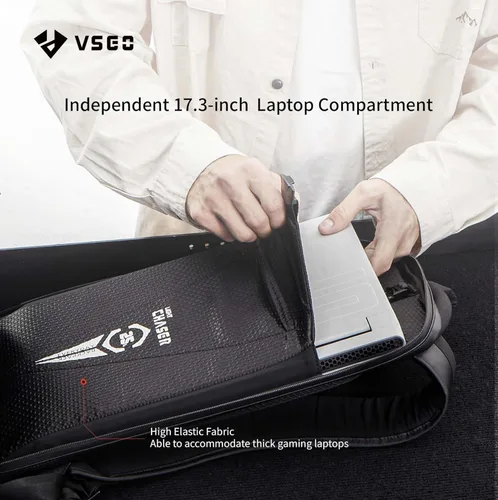 Vista 7 de VSGO Mochila profesional para cámara de 25 L, impermeable, compartimento para laptop de 17.3 pulgadas, compatible con cámara Sony Canon, Nikon