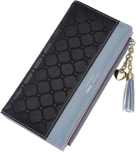 Billeteras de piel para mujer Bolsa para teléfono celular Larga, delgada, para tarjeta de crédito, linda, minimalista, monedero, gran capacidad,