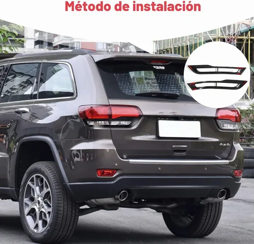 Vista 7 de para Grand Cherokee Cubierta de Luz Trasera Moldura Bisel Negro para Jeep Grand Cherokee 2014 2015 2016 2017 2018 2019 2020 Accesorios Exteriores