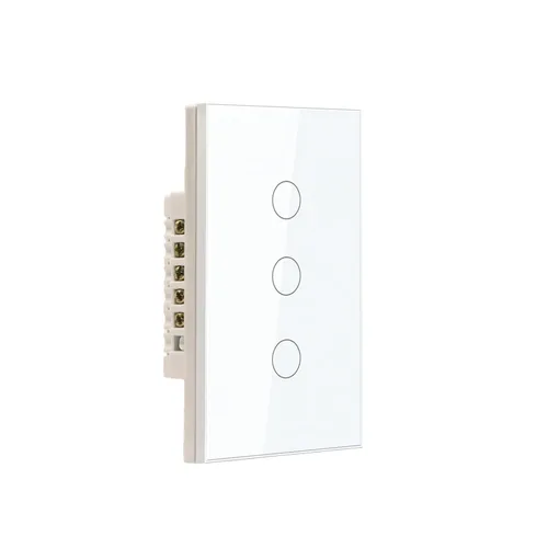 Interruptor de luz inteligente de 4.65 x 2.83 x 1.34 pulgadas, necesita cable neutro, interruptor táctil Wi-Fi de 2.4 GHz, funciona con la Blanco